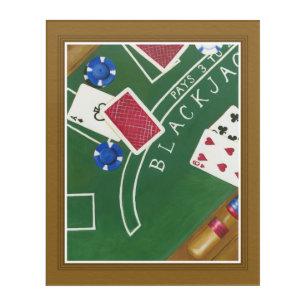 Game of Blackjack with Chips by Chariklia Zarris Acrylic Print