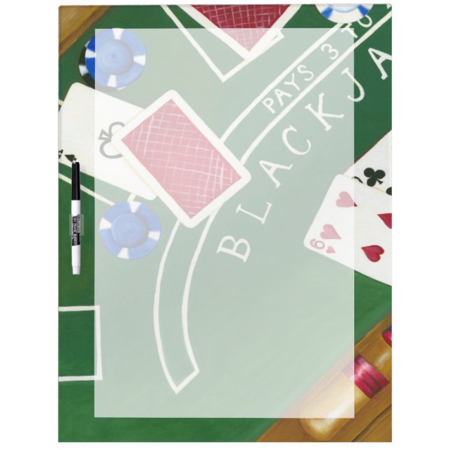 Game of Blackjack with Chips by Chariklia Zarris Dry-Erase Board (Front)