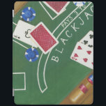 Game of Blackjack with Chips by Chariklia Zarris iPad Smart Cover<br><div class="desc">Ace's up! This dazzling piece by Chariklia Zarris shows a game of blackjack being played. Stacks of chips wait to be bet and cards wait to be flipped over. Purchase a copy today!</div>