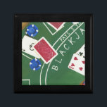 Game of Blackjack with Chips by Chariklia Zarris Keepsake Box<br><div class="desc">Ace's up! This dazzling piece by Chariklia Zarris shows a game of blackjack being played. Stacks of chips wait to be bet and cards wait to be flipped over. Purchase a copy today!</div>