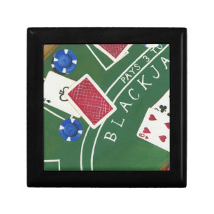 Game of Blackjack with Chips by Chariklia Zarris Keepsake Box