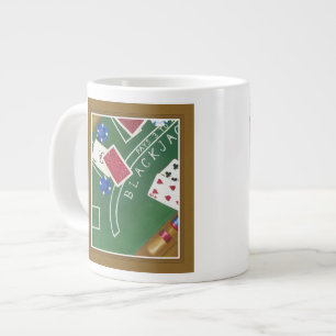 Game of Blackjack with Chips by Chariklia Zarris Large Coffee Mug