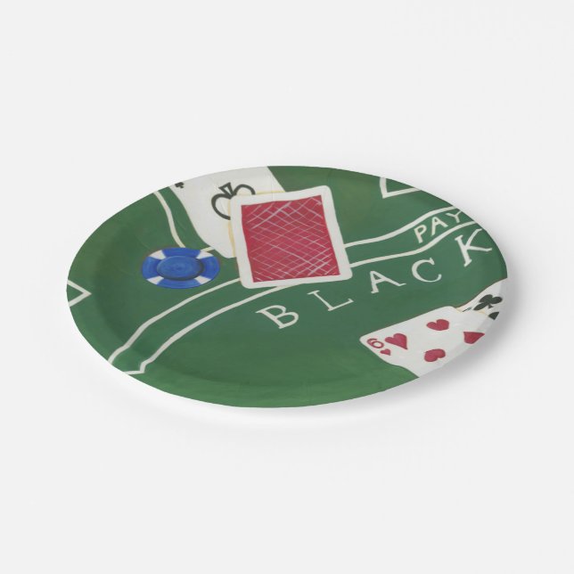Game of Blackjack with Chips by Chariklia Zarris Paper Plates (Angled)