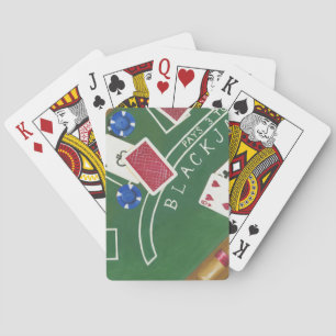 Game of Blackjack with Chips by Chariklia Zarris Poker Cards