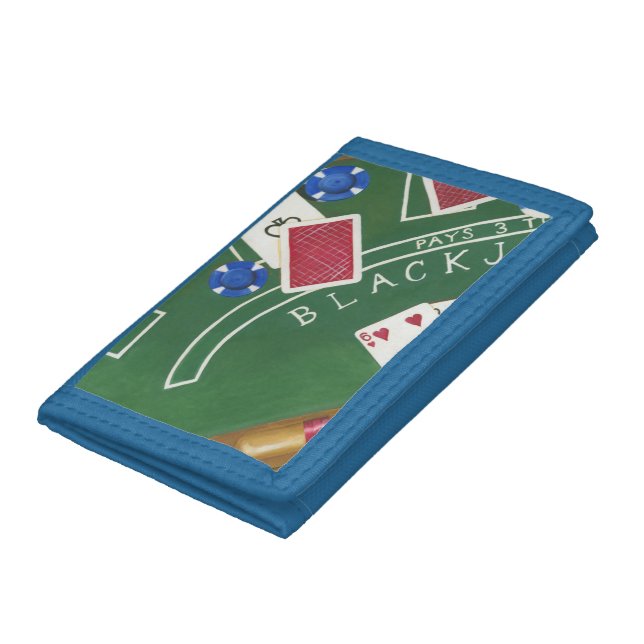 Game of Blackjack with Chips by Chariklia Zarris Trifold Wallet (Bottom)