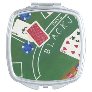 Game of Blackjack with Chips by Chariklia Zarris Vanity Mirror