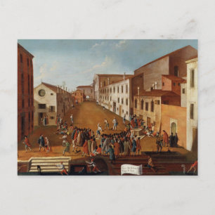Game of Bowls in the Campo dei Gesuiti, Venice Postcard