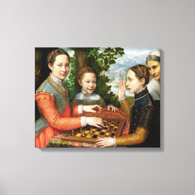 Game of Chess by Sofonisba Anguissola - Circa 1555 Canvas Print (Front)