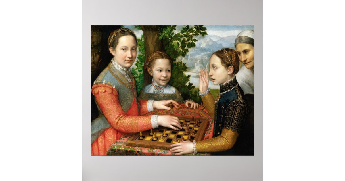 Game of Chess by Sofonisba Anguissola Circa 1555 Poster Zazzle