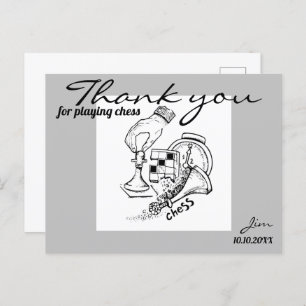 Game of chess. Graphic arts Postcard