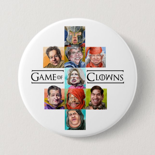 Game of Clowns Pinback Button (Front)