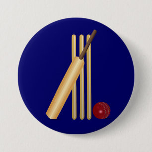 Game of Cricket, bat and ball, Button