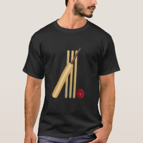 Game of Cricket, Bat and Ball T-Shirt