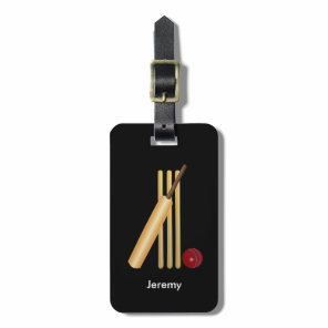 Game of Cricket, customizable text Luggage Tag
