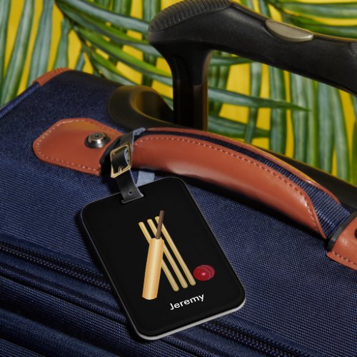 Game of Cricket customizable text Luggage Tag