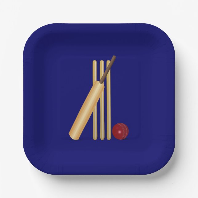 Game of Cricket Paper Plates (Front)
