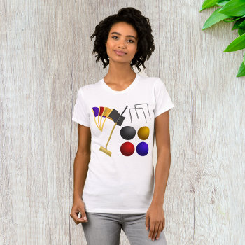 Game Of Croquet Womens T-shirt by spudcreative at Zazzle