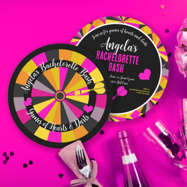 Game of Darts and Hearts Bachelorette Party Invitation (Creator Uploaded)