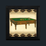 Game of Eight Ball on Billiards Table Jewelry Box<br><div class="desc">Who wants to break to start this game of eight ball? A full sized billiards table waits for a player to pick up the pool cue and strike. Give this painting as a gift to the billiards lover in your life!</div>