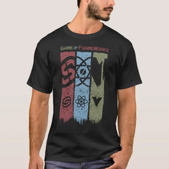 Game of Frameworks with Svelte, React and Vue T-Shirt Game of Frameworks with Svelte, React and Vue T-Shirt