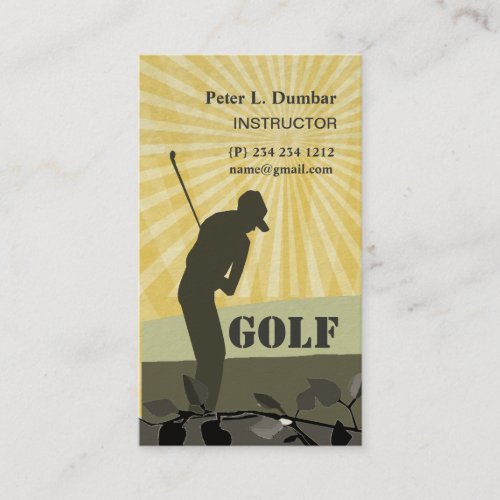 Sunshine Golf Player- Coach Business Card Template