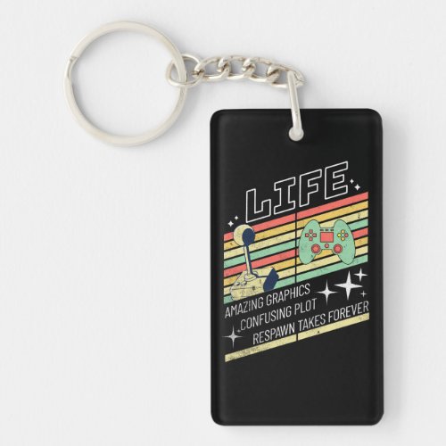 Game of Life Funny Retro Gamer Keychain
