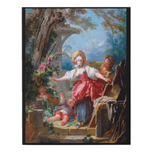 Game of Tag, Fragonard Faux Canvas Print