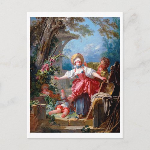 Game of Tag Fragonard Postcard