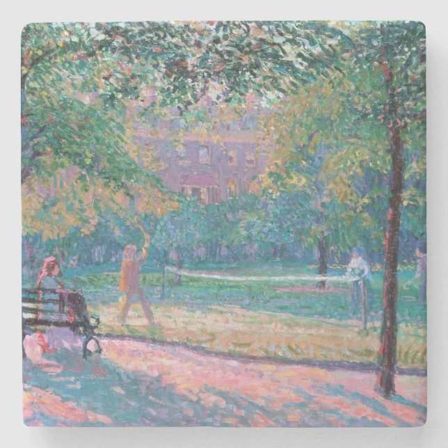 Game of Tennis Stone Coaster (Front)