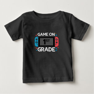 Game On 1st Grade Back To School Funny Gamer  Baby T-Shirt