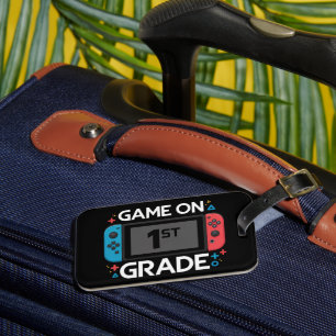 Game On 1st Grade Back To School Funny Gamer Luggage Tag