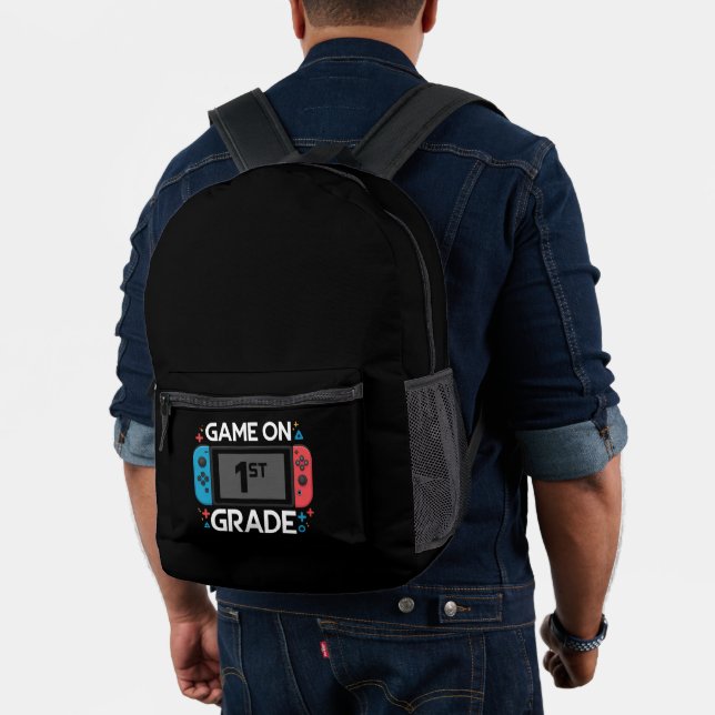 Game On 1st Grade Back To School Funny Gamer  Printed Backpack (Insitu (Model))