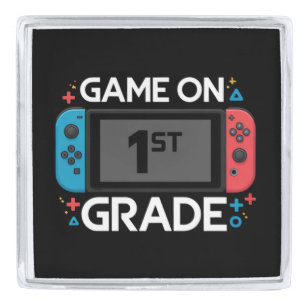 Game On 1st Grade Back To School Funny Gamer Silver Finish Lapel Pin