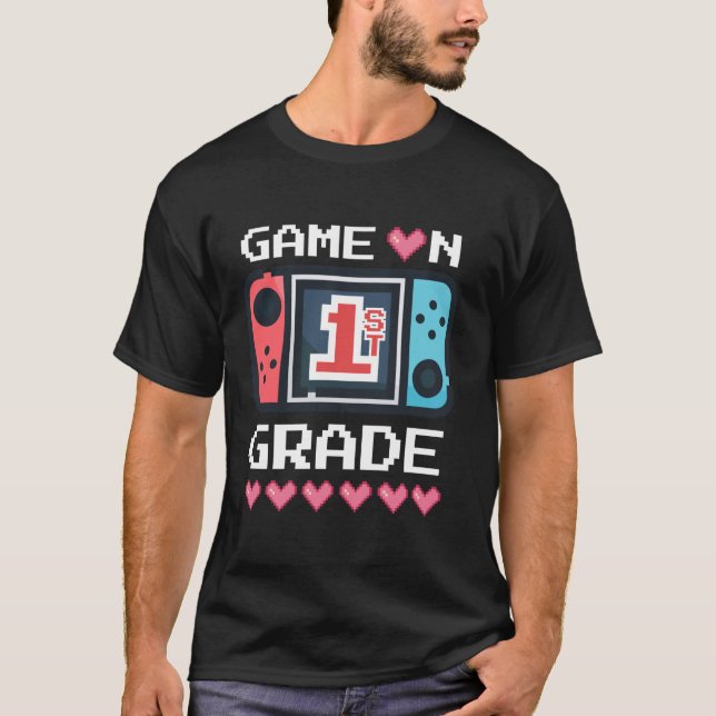 Game On 1st Grade Back To School Graduation Unlock T-Shirt (Front)