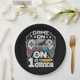 Game On 1st Grade Back to School Paper Plates