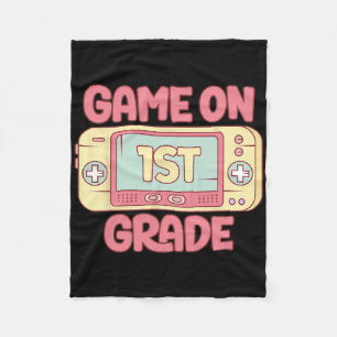 Game On 1st Grade Cool Video Game Ck To School Kid Fleece Blanket