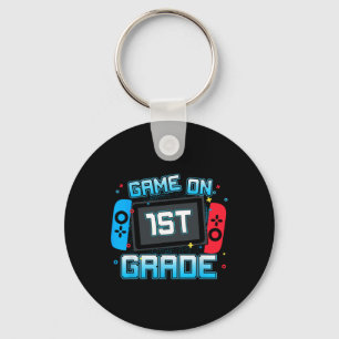 Game On 1st Grade Gamer Back To School Boys Kids Keychain