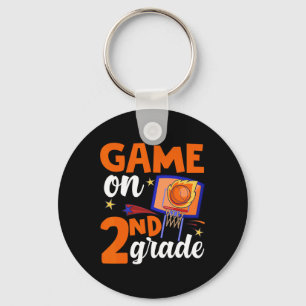 Game On 2nd Grade Bysketbyll Byck To School Studen Keychain