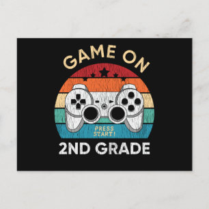 Game On 2nd Grade Gamer Back To School Kids Gift Postcard
