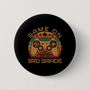 Game On 3rd Grade First Day Gamer Gift Back to Sch Button