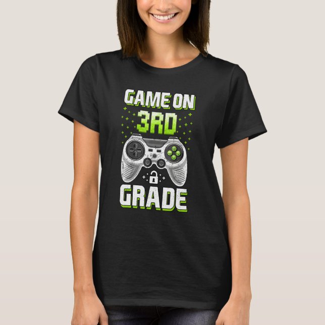 Game On 3rd Grade   Gamer Kids Boys Back To School T-Shirt (Front)