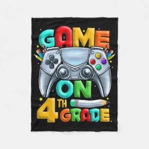 Game On 4th Grade Byck To School 4th Grade Level U Fleece Blanket