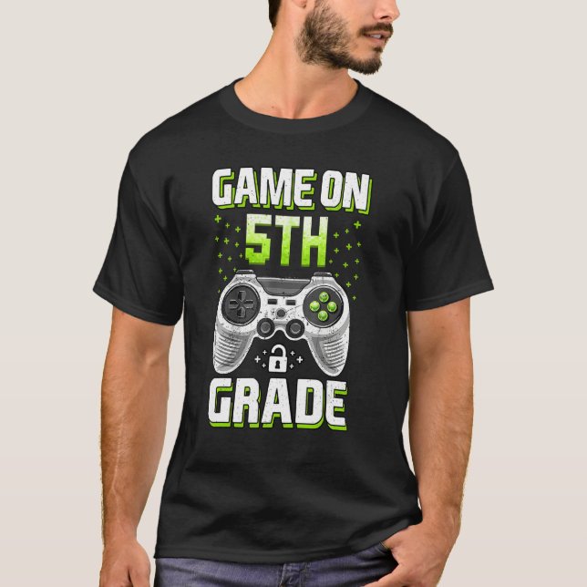 Game On 5th Grade   Gamer Kids Boys Back To School T-Shirt (Front)