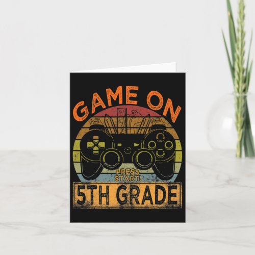 Game On 5th Grade Welcome Back To School Gamer Boy Card