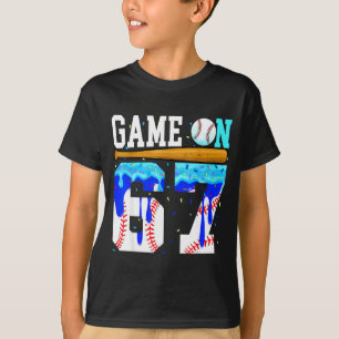 Game On 67 Baseball Drip Six Seven Meme 6 7 Birthd T-Shirt