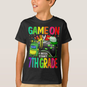 Game On 7th Grade First Day Gamer Back to School  T-Shirt