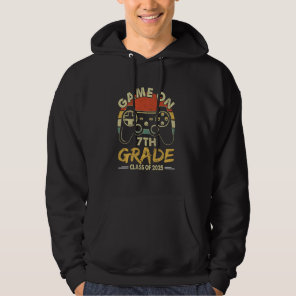 Game On 7th Grade Gamer Class Of 2025 Vintaged Fun Hoodie