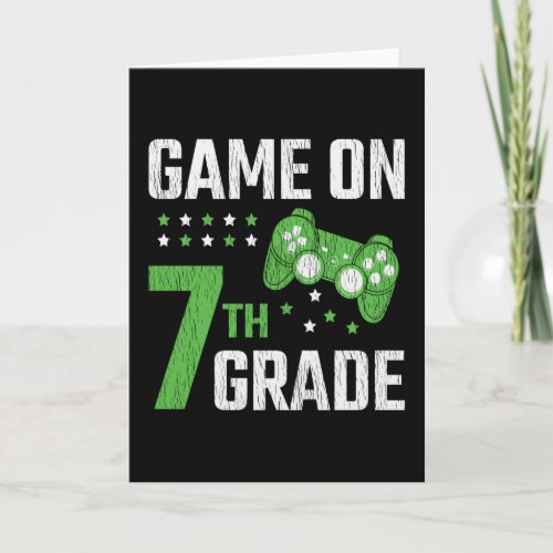 Game On 7th Grade Video Game Back to School Gamer Card