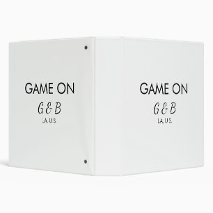 Game on add couple name wedding party place city g 3 ring binder