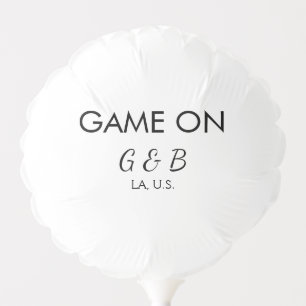 Game on add couple name wedding party place city g balloon